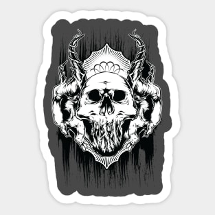 Horned Skull with Crown Halloween Graphic Sticker